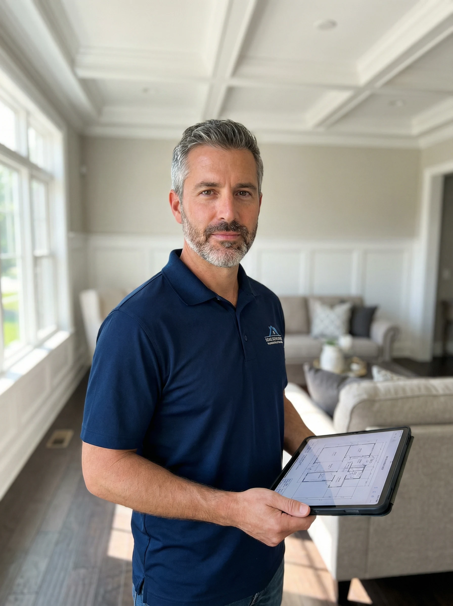 Skilled contractor working in a well-appointed Northeast Ohio home